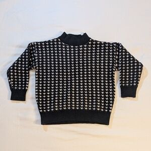 VINTAGE PREP Shimmer Houndstooth Pullover | Heavy Designer-Grade Knit - size M